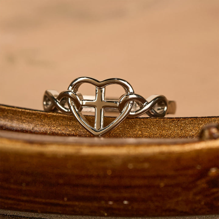 Heart Cross Faith - Bonded Ring: With God, All Things Are Possible