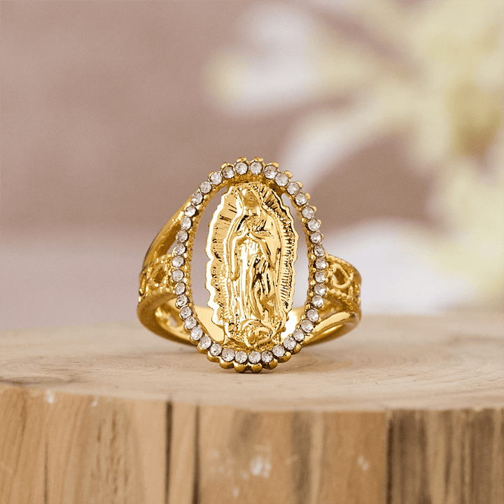 Our Lady of Guadalupe Faith Crafted Divine Grace Golden Ring