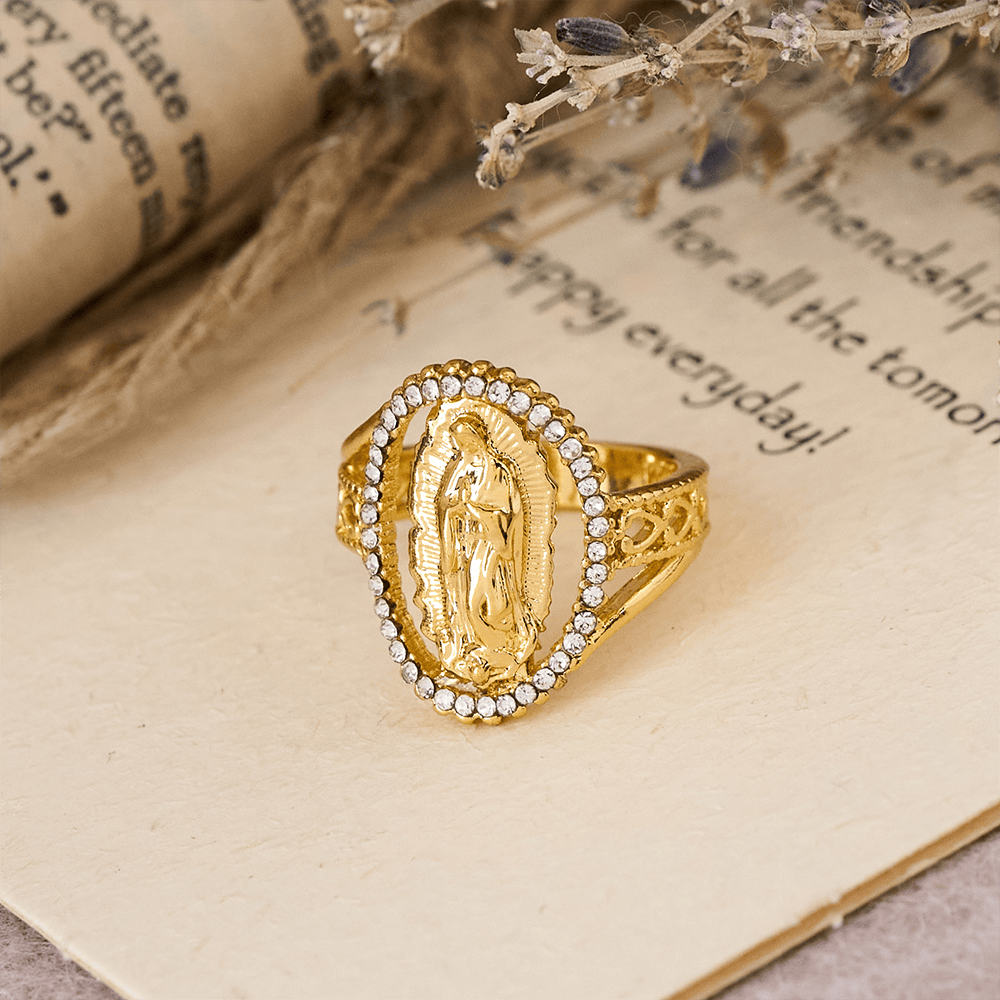 Our Lady of Guadalupe Faith Crafted Divine Grace Golden Ring