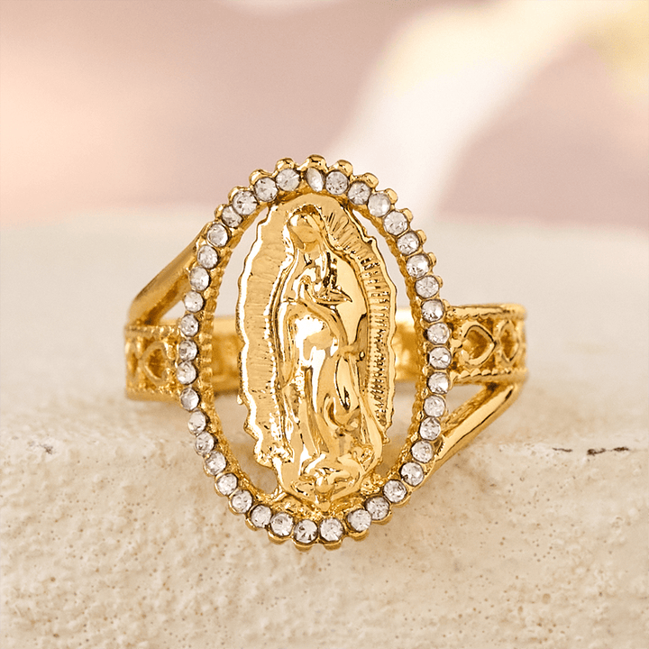 Our Lady of Guadalupe Faith Crafted Divine Grace Golden Ring