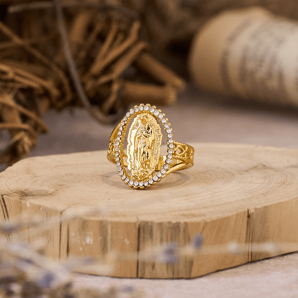 Our Lady of Guadalupe Faith Crafted Divine Grace Golden Ring