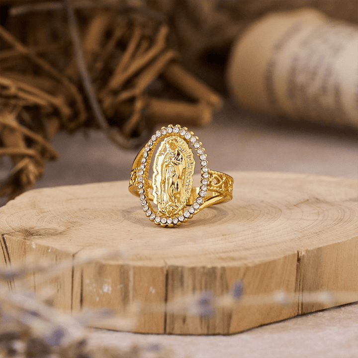 Our Lady of Guadalupe Faith Crafted Divine Grace Golden Ring