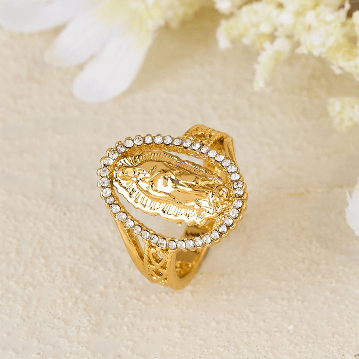 Our Lady of Guadalupe Faith Crafted Divine Grace Golden Ring
