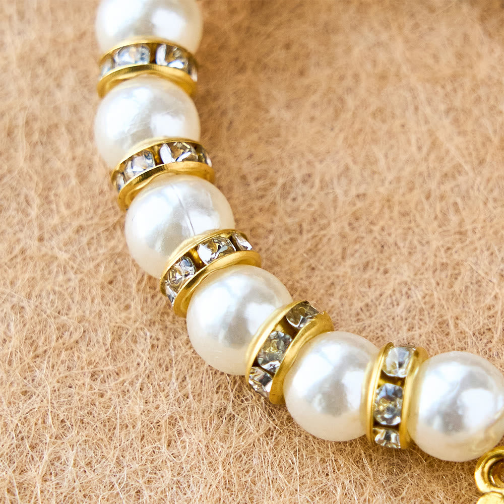 Modern Pearl Bracelet with Golden Miraculous Medal & Blessing Card: Opulent Communion