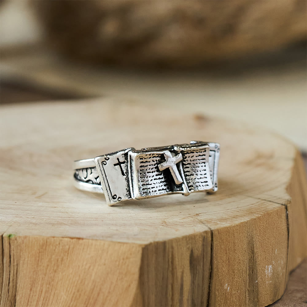 Bible Ring with Cross: A Sacred Companion of Faith