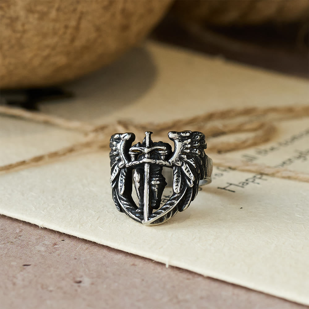 Archangel Michael Winged Sword Ring: A Symbol of Divine Protection
