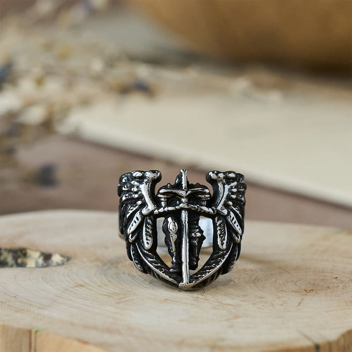 Archangel Michael Winged Sword Ring: A Symbol of Divine Protection
