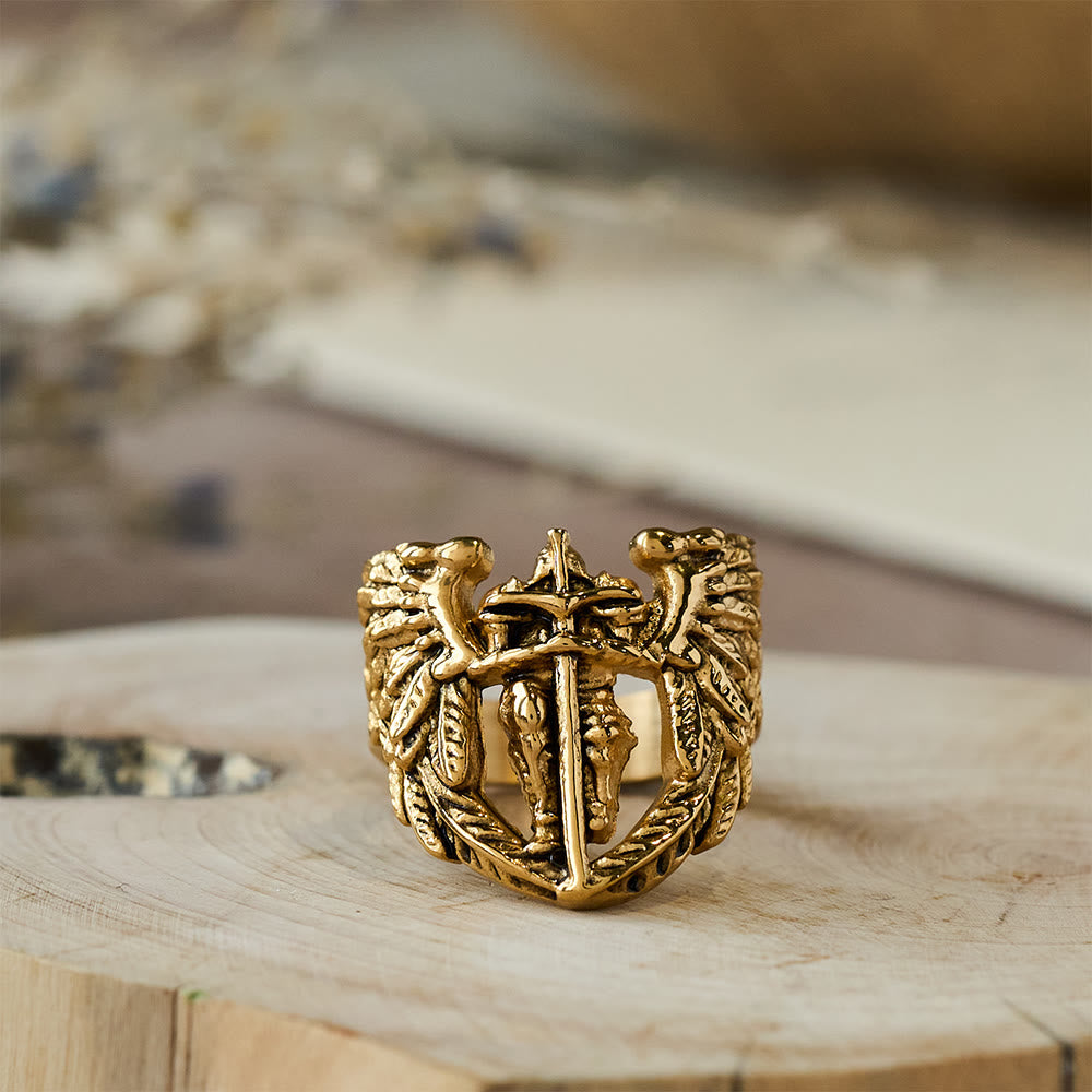 Archangel Michael Winged Sword Ring: A Symbol of Divine Protection
