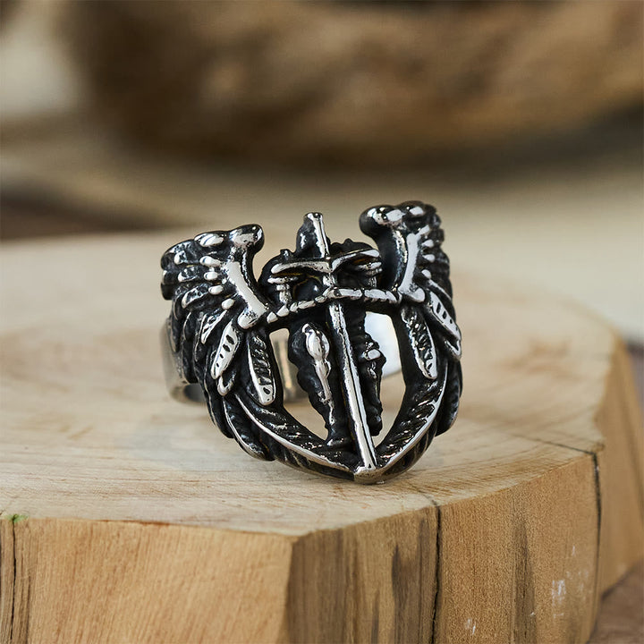 Archangel Michael Winged Sword Ring: A Symbol of Divine Protection