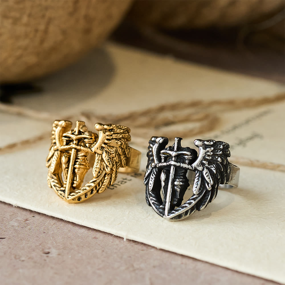 Archangel Michael Winged Sword Ring: A Symbol of Divine Protection
