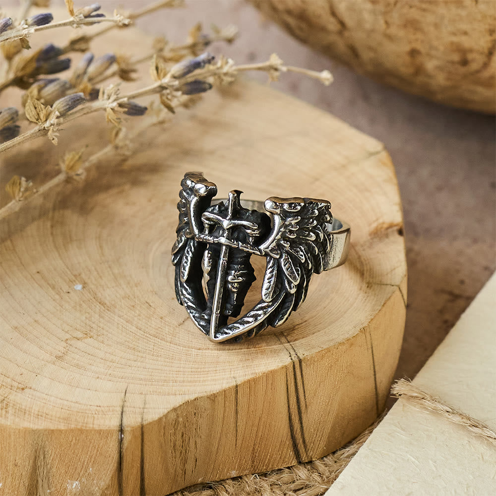 Archangel Michael Winged Sword Ring: A Symbol of Divine Protection