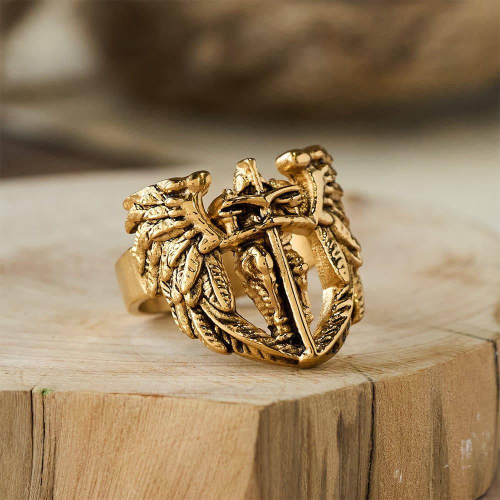 Archangel Michael Winged Sword Ring: A Symbol of Divine Protection