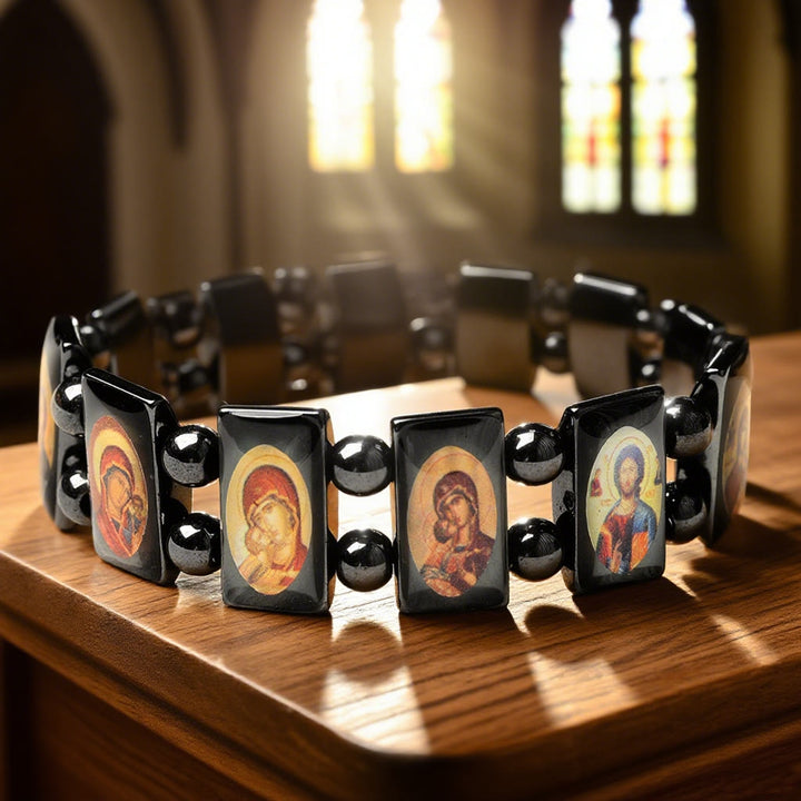 Sacred Icon Hematite Bracelet: A Symbol of Timeless Devotion