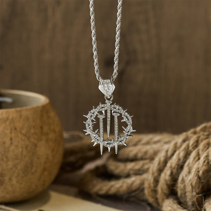 Crown of Thorns & Nails Rope Chain Necklace: A Symbol of Redemptive Sacrifice
