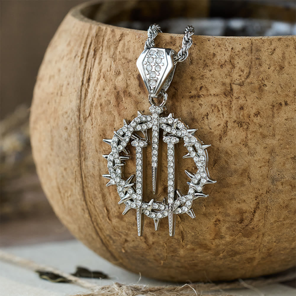 Crown of Thorns & Nails Rope Chain Necklace: A Symbol of Redemptive Sacrifice