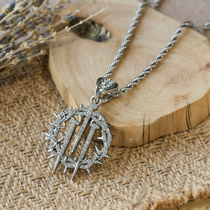 Crown of Thorns & Nails Rope Chain Necklace: A Symbol of Redemptive Sacrifice