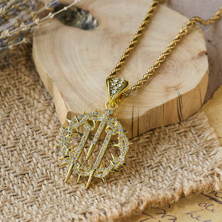 Crown of Thorns & Nails Rope Chain Necklace: A Symbol of Redemptive Sacrifice
