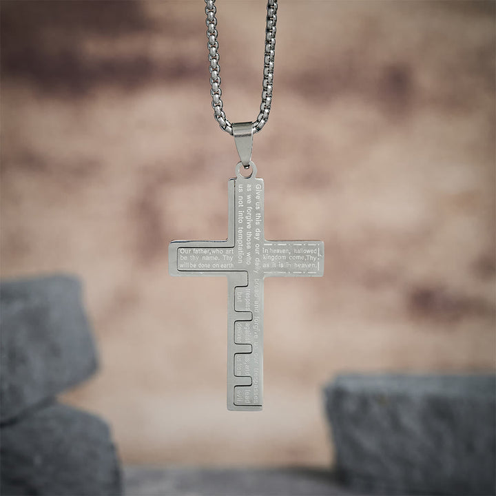 Modern Tri-Color Lord's Prayer Cross Necklace: A Timeless Symbol of Holy