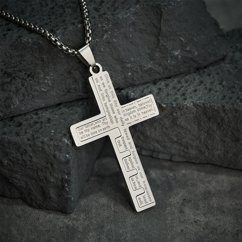 Modern Tri-Color Lord's Prayer Cross Necklace: A Timeless Symbol of Holy