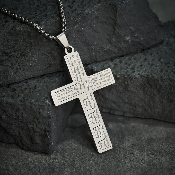 Modern Tri-Color Lord's Prayer Cross Necklace: A Timeless Symbol of Holy
