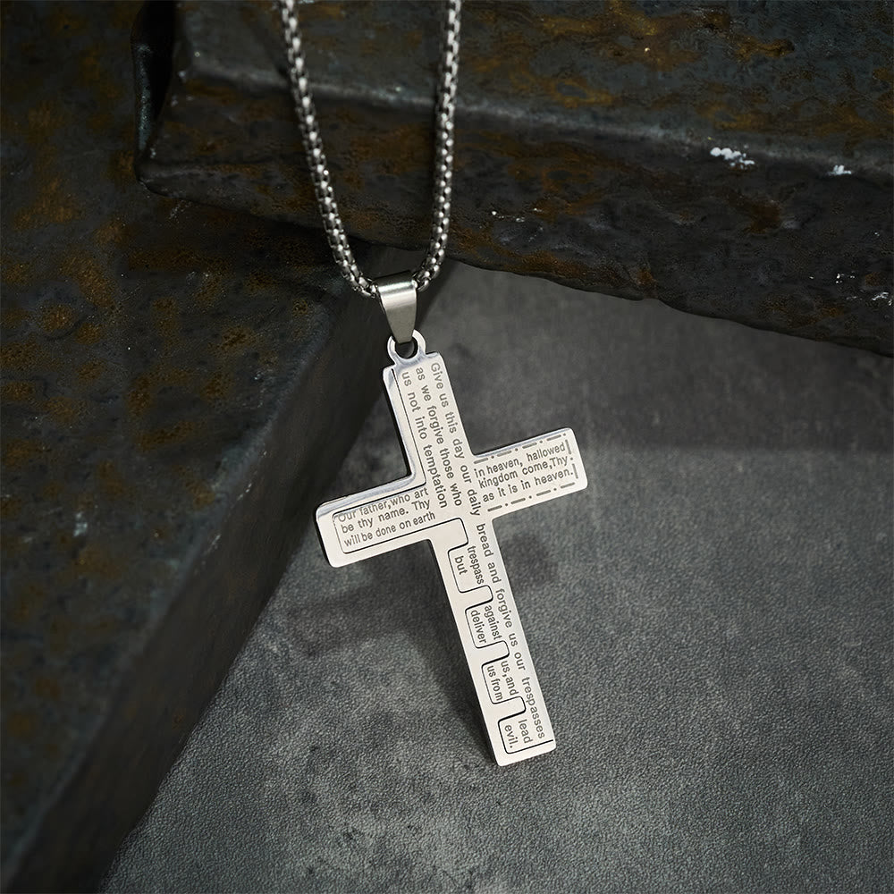 Modern Tri-Color Lord's Prayer Cross Necklace: A Timeless Symbol of Holy