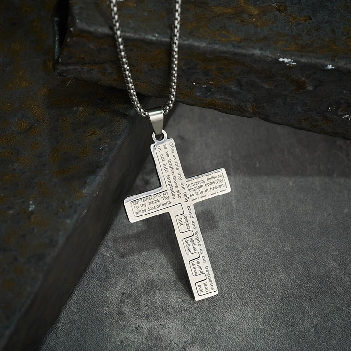 Modern Tri-Color Lord's Prayer Cross Necklace: A Timeless Symbol of Holy
