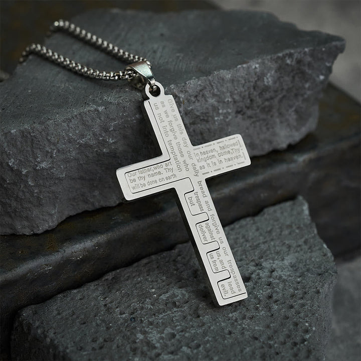 Modern Tri-Color Lord's Prayer Cross Necklace: A Timeless Symbol of Holy
