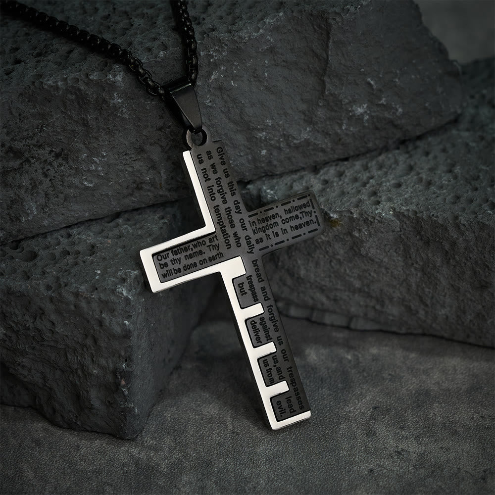 Modern Tri-Color Lord's Prayer Cross Necklace: A Timeless Symbol of Holy