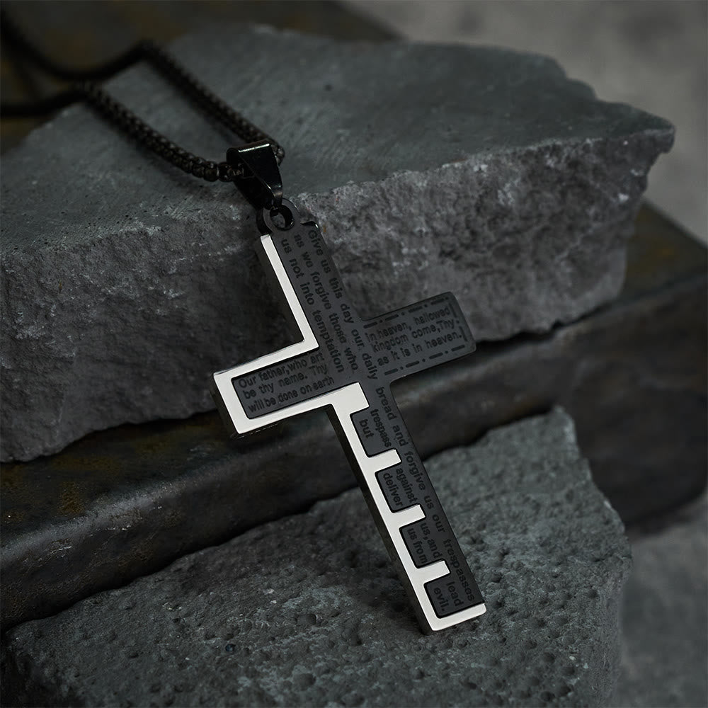 Modern Tri-Color Lord's Prayer Cross Necklace: A Timeless Symbol of Holy