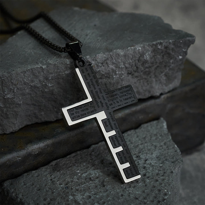 Modern Tri-Color Lord's Prayer Cross Necklace: A Timeless Symbol of Holy