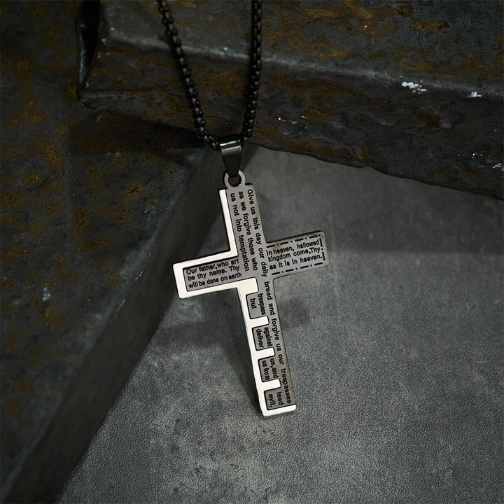 Modern Tri-Color Lord's Prayer Cross Necklace: A Timeless Symbol of Holy