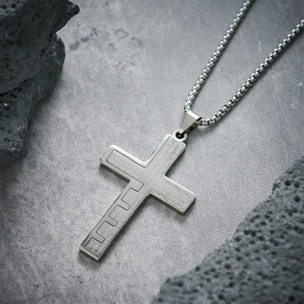 Modern Tri-Color Lord's Prayer Cross Necklace: A Timeless Symbol of Holy