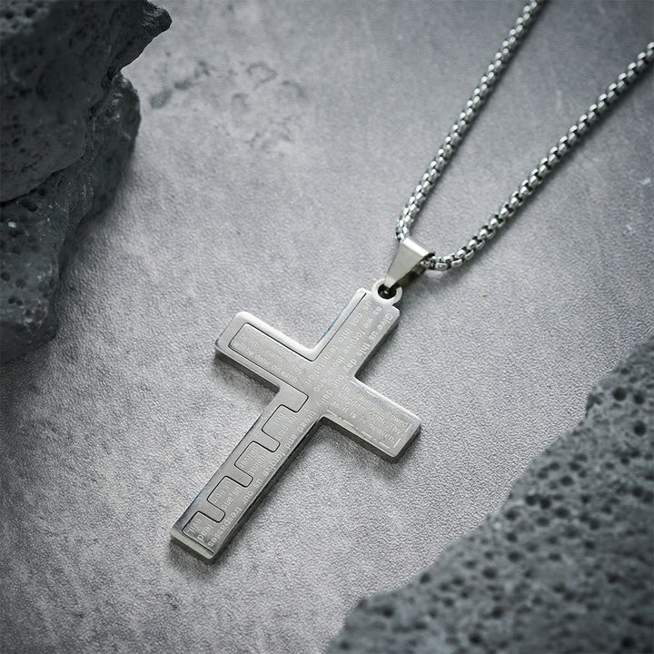 Modern Tri-Color Lord's Prayer Cross Necklace: A Timeless Symbol of Holy