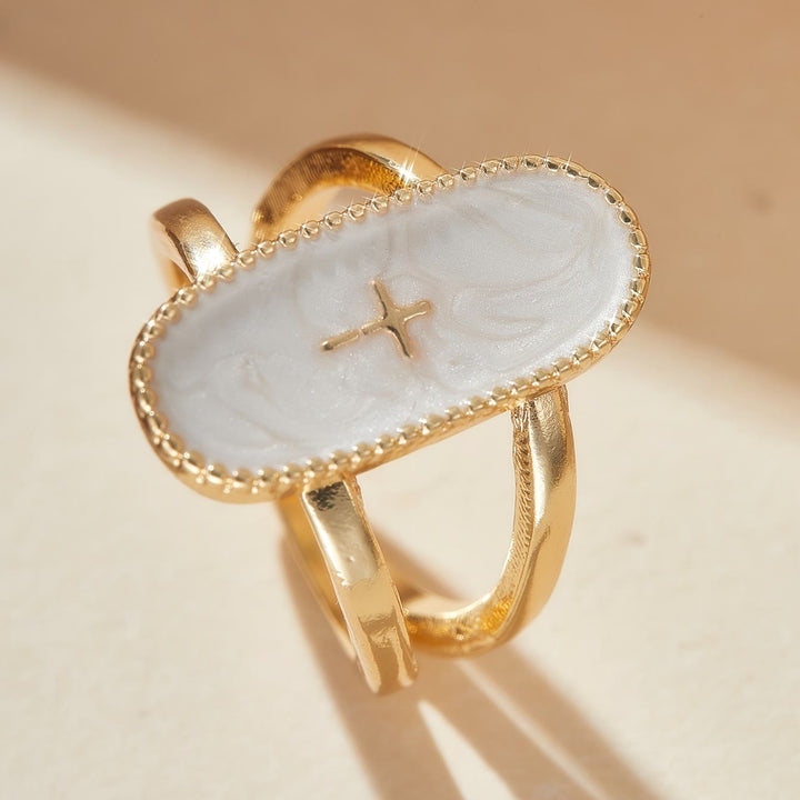 Cross Accent Glaze Double-Band Ring: A Symbol of Subtle Faith & Style