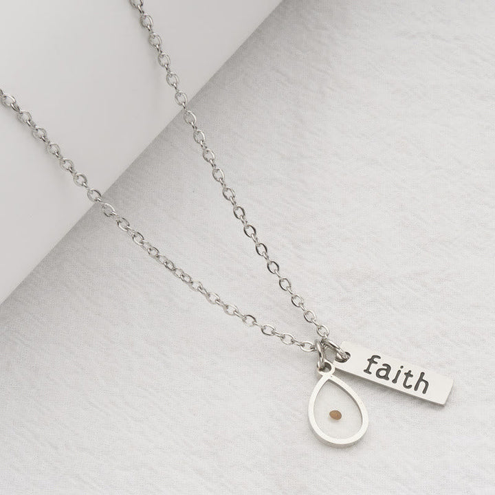 Heart & Tear Drop Mustard Seed Faith Necklace: A Symbol of Tiny yet Powerful Faith
