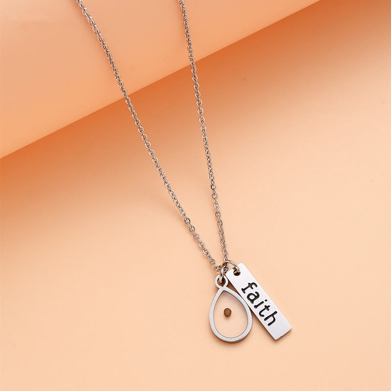 Heart & Tear Drop Mustard Seed Faith Necklace: A Symbol of Tiny yet Powerful Faith