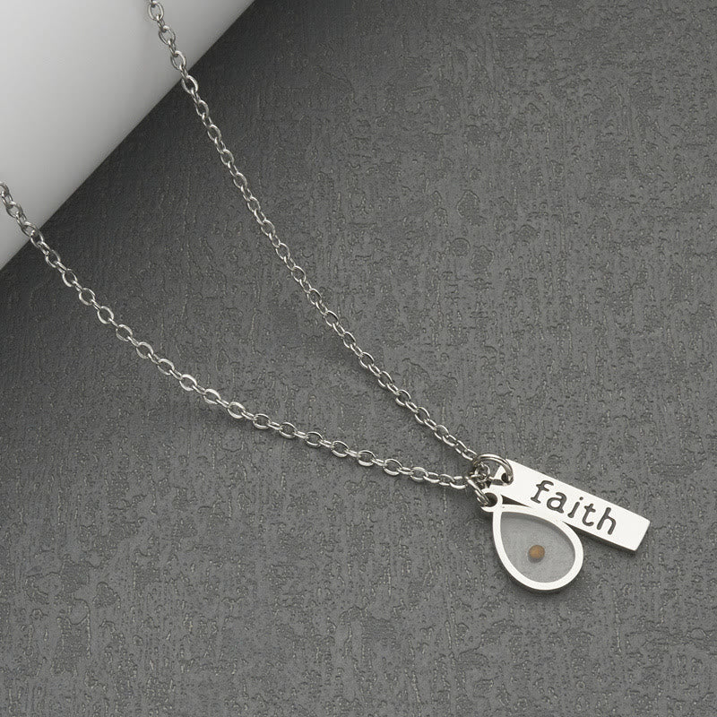 Heart & Tear Drop Mustard Seed Faith Necklace: A Symbol of Tiny yet Powerful Faith
