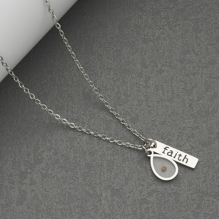 Heart & Tear Drop Mustard Seed Faith Necklace: A Symbol of Tiny yet Powerful Faith