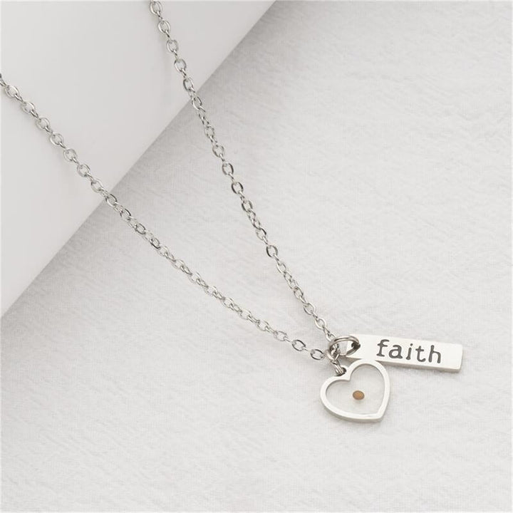 Heart & Tear Drop Mustard Seed Faith Necklace: A Symbol of Tiny yet Powerful Faith