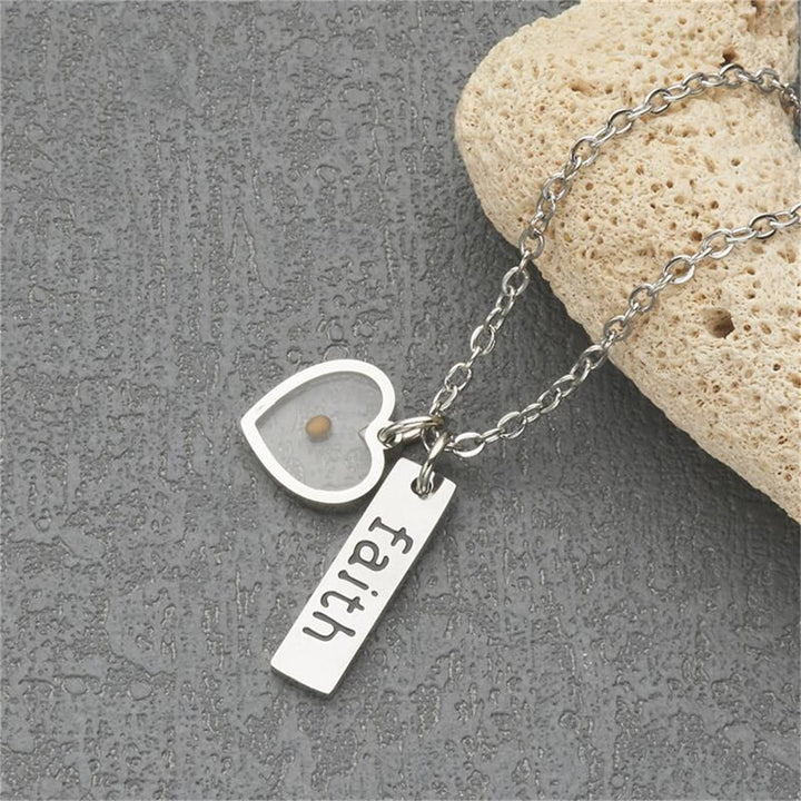 Heart & Tear Drop Mustard Seed Faith Necklace: A Symbol of Tiny yet Powerful Faith