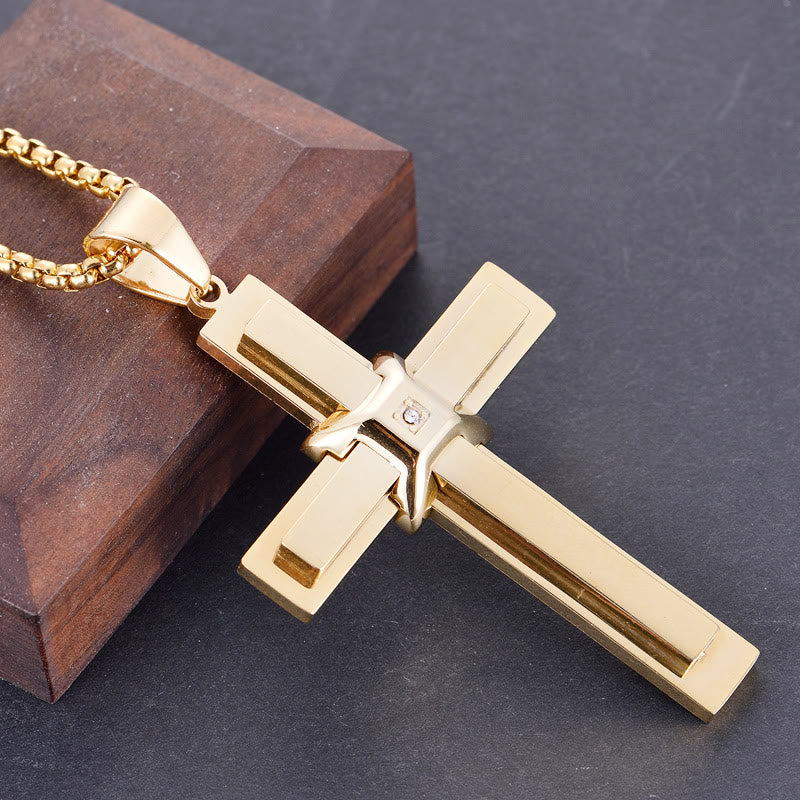 Layered Cross Pendant Necklace: Symbol of Faith and Eternal Grace