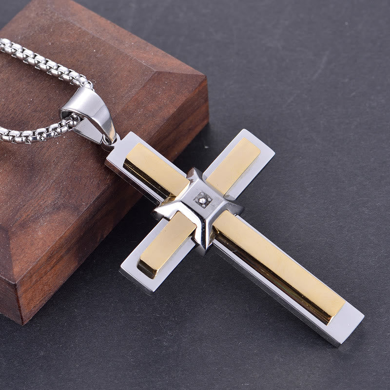 Layered Cross Pendant Necklace: Symbol of Faith and Eternal Grace