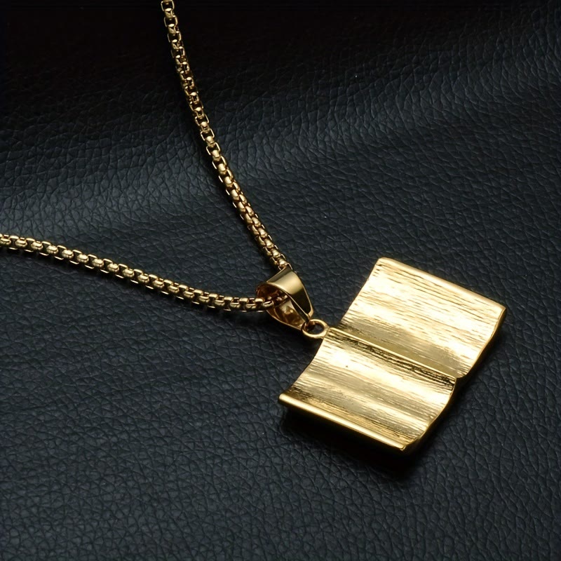 Bible-Shaped Cross Pendant Necklace: Symbol of Faith and Divine Wisdom