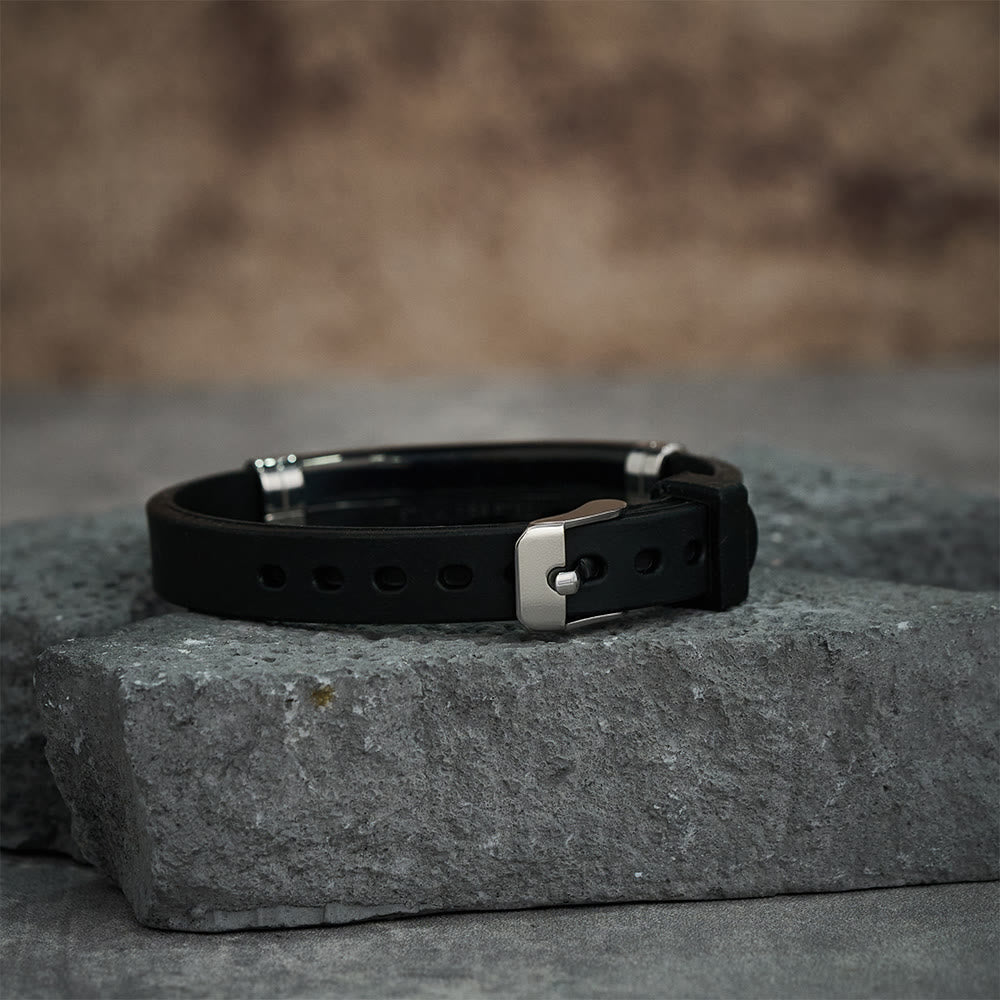 Luminous Silicon Cross Bracelet with Matthew 19:26: Timeless Message of Hope and Faith