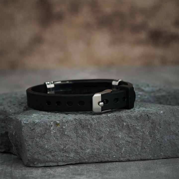 Luminous Silicon Cross Bracelet with Matthew 19:26: Timeless Message of Hope and Faith