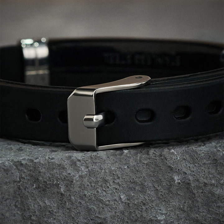 Luminous Silicon Cross Bracelet with Matthew 19:26: Timeless Message of Hope and Faith