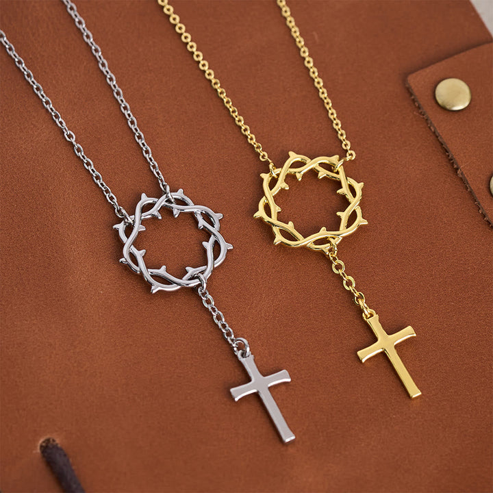 Thorn Crown Cross Necklace: A Symbol of Christ’s Passion & Redemption