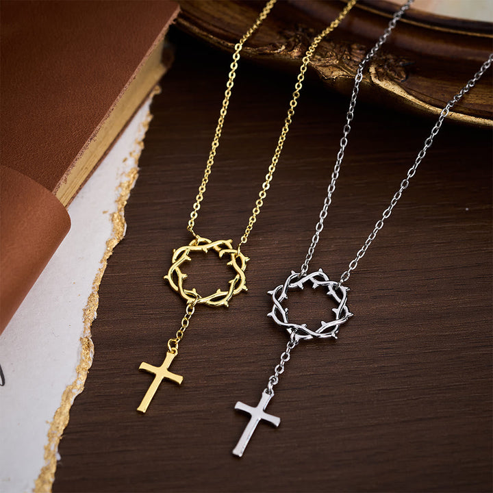 Thorn Crown Cross Necklace: A Symbol of Christ’s Passion & Redemption