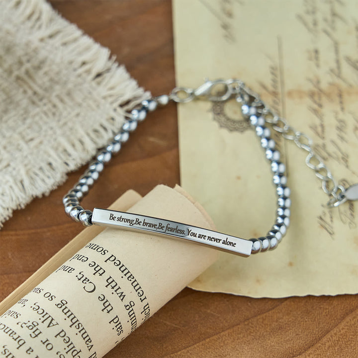 Strength & Courage Engraved Beaded Bracelet: A Symbol of Divine Strength & Courage