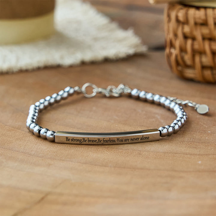 Strength & Courage Engraved Beaded Bracelet: A Symbol of Divine Strength & Courage